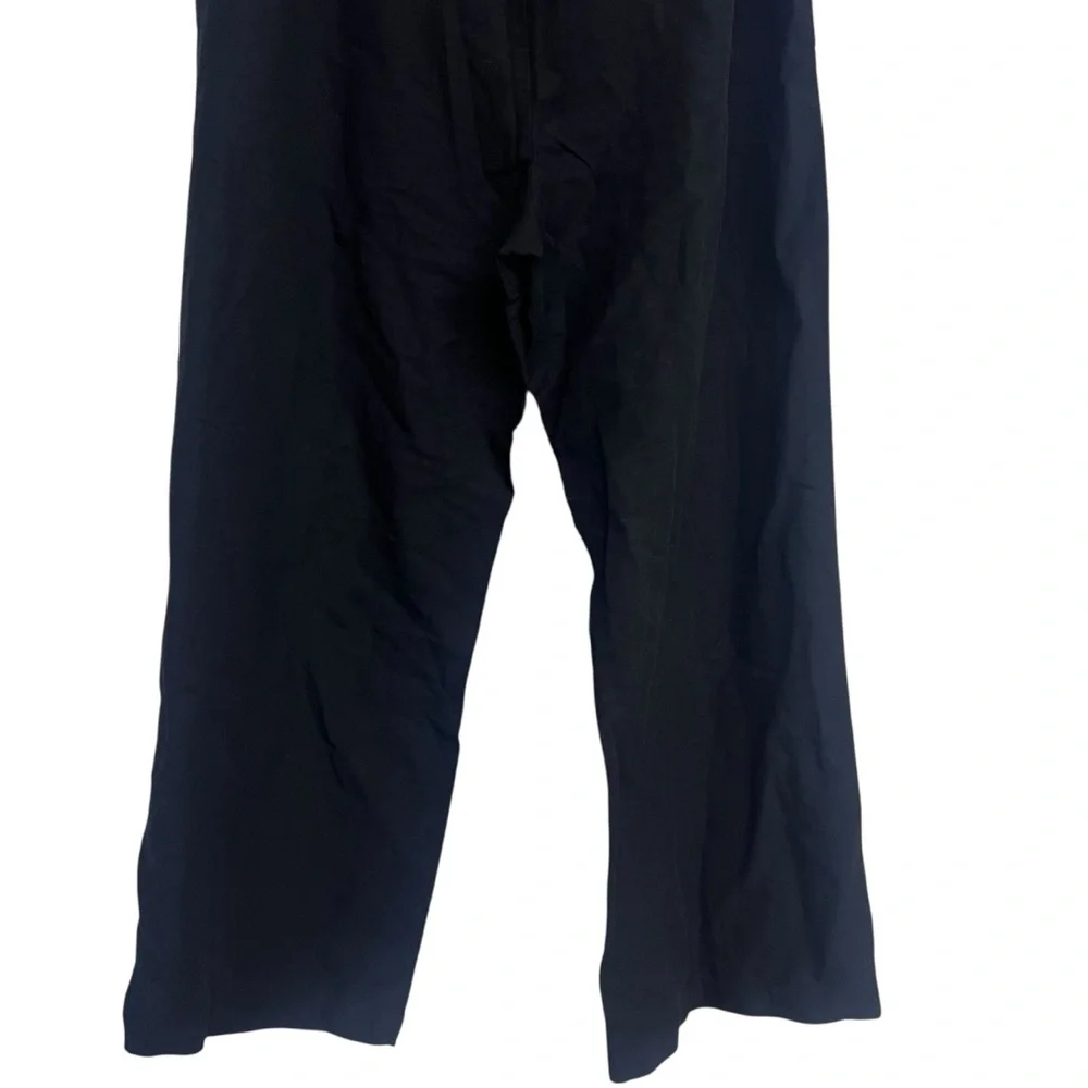 New H&M Elegant Black Linen Blend Pants Old Money Minimalist‎ Wide Leg XXL